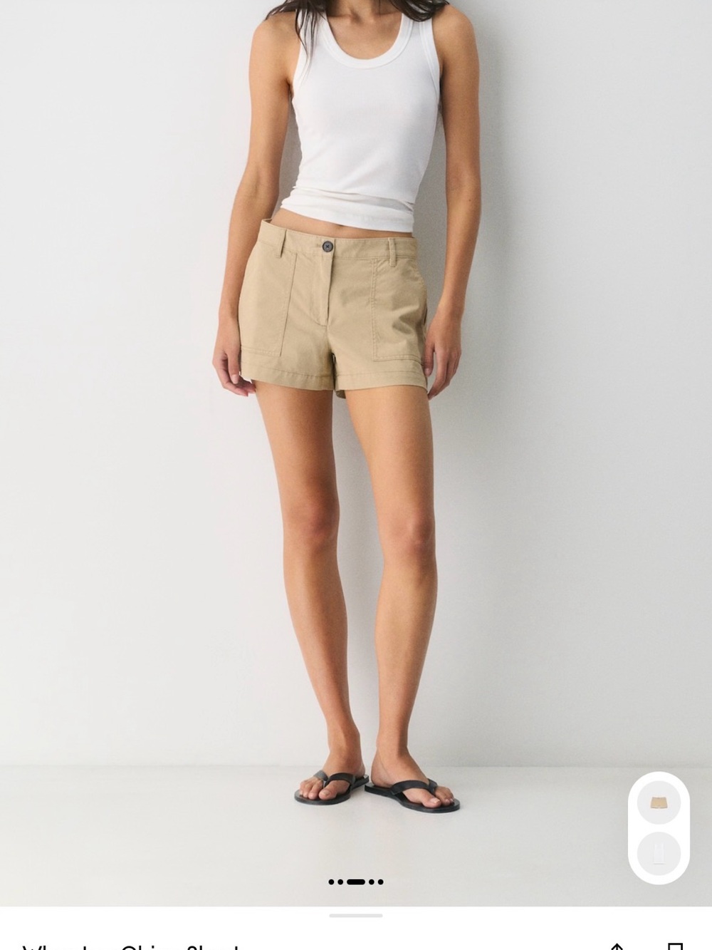 Aritzia Tan Utility Cotton Blend Shorts